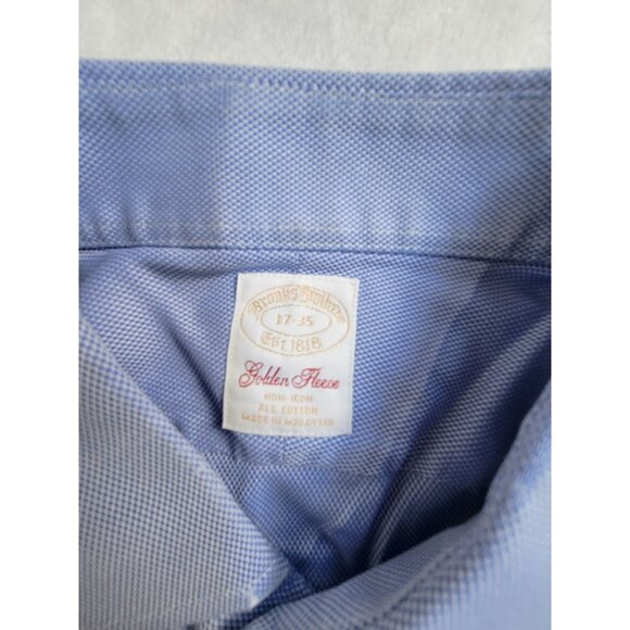 Brooks Brothers Mens Golden Fleece Non-Iron Button-Up Dress Shirt 17 - 35 Blue - Picture 3 of 8